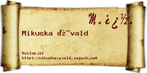 Mikuska Évald névjegykártya